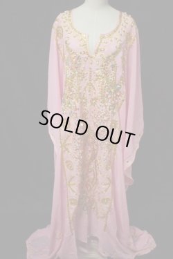 画像1: ハリージドレス　孔雀装飾　薄ピンク