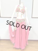 ●10周年セール●エジプト製コスチューム　ピンク×グリーン