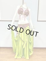 ●10周年セール●エジプト製コスチューム　ライトグリーン×ピンク